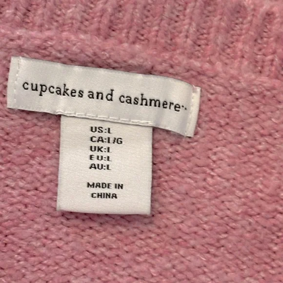 Cupcakes and Cashmere Anthropologie Pink Heart Sweater. Women’s Sz-L EUC - Picture 6 of 7